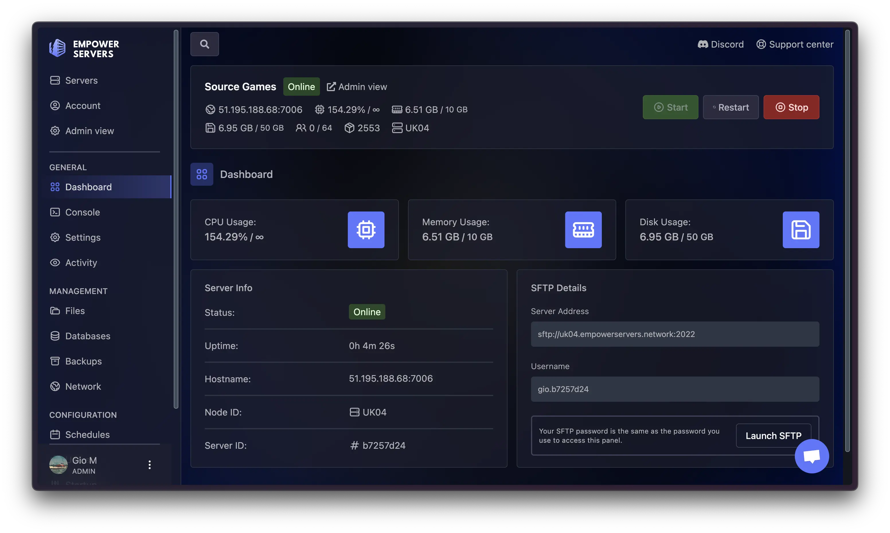 Game Server Management