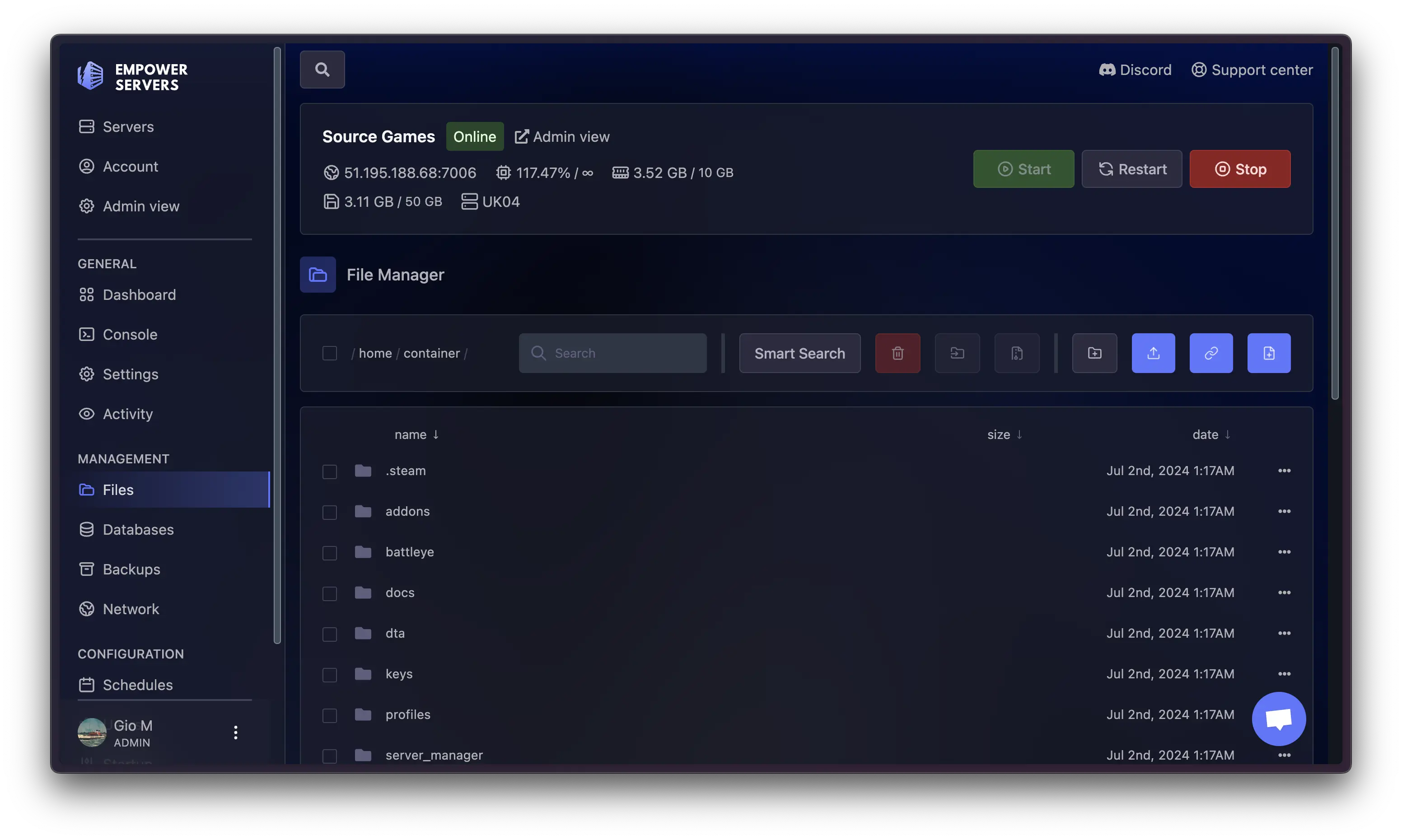 Game Hosting File Manager